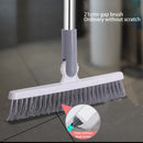Long Handle Floor Scrub Brush 2 in 1 Window Wiper Floor Mop Clean (White)