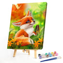 Little Fox Butterfly Paint By Numbers Kit DIY Frameless Picture On Canvas