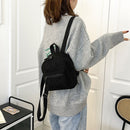 Female Preppy Style Lamb Wool Backpack Women Winter Solid Color Mini Rucksacks