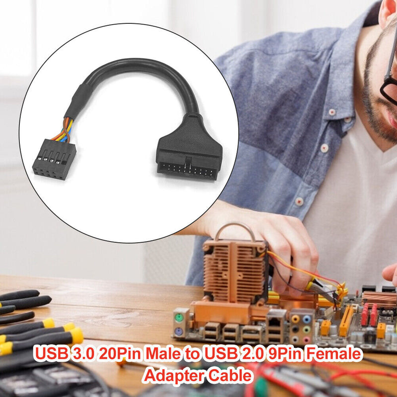 15cm USB 3.0 to USB 2.0 Wire 20 Pin Male to 9 Pin Female Adapter Cable