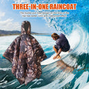 Waterproof Raincoat Unisex Rain Jacket for Outdoor Hiking (Leaf Camo)