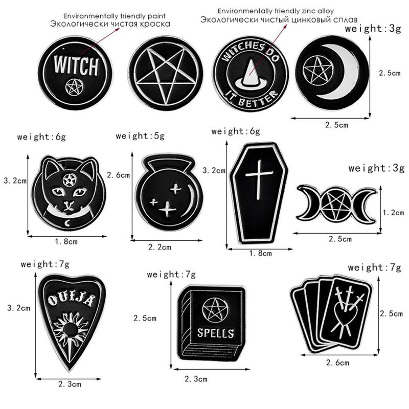 Witches Punk Dripping Oil Cartoon Enamel Pins Badge Brooch Clothes Lapel Pin
