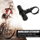 Bike Handlebar Extender Aluminum Alloy Bicycle Bracket Light Holder (Black)