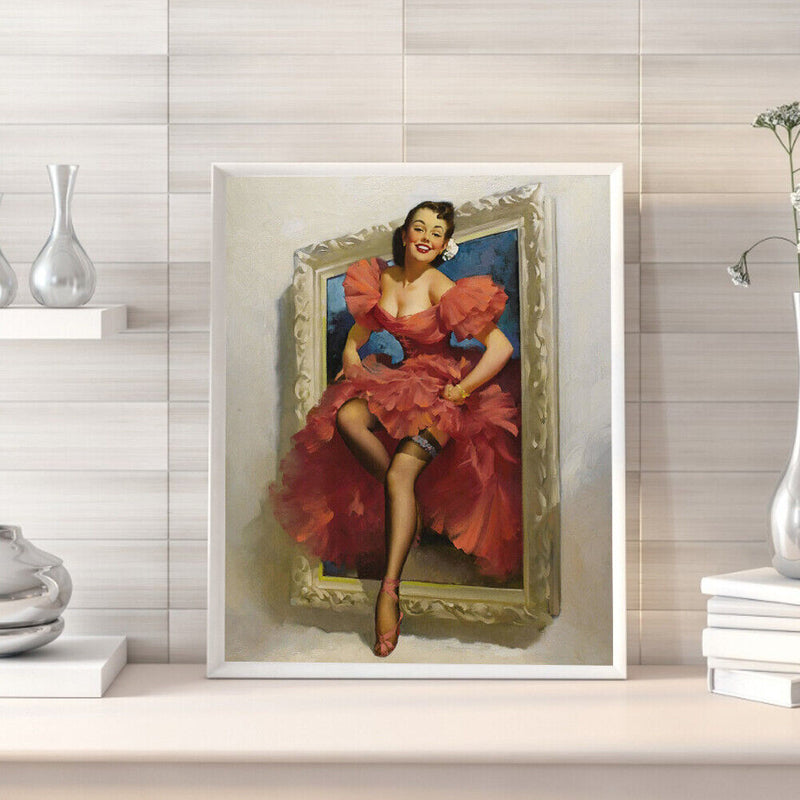 Paint By Numbers for Beginner Girl in Picture DIY Painting Kit on Canvas