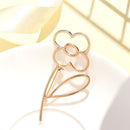 Women Scarf Buckle Lapel Simple Pin Flower Brooch Alloy Hollow Fashion