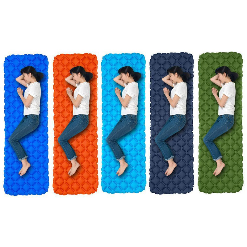 Tent Camping Mat Inflatable Hiking Portable Travel Sleeping Pad (Dark Blue)