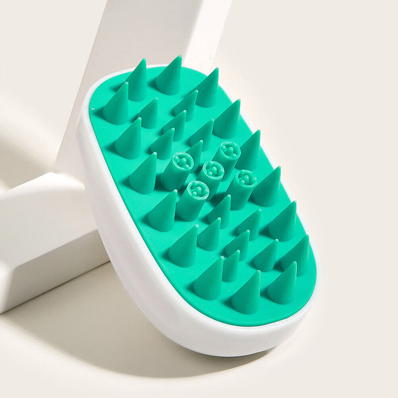 Silicone Head Body Scalp Massage Brush Hair Washing Clean Combs (White) Newly