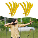 10pcs 4 inch Water Drop Turkey Feathers Arrow Real Feathers Vanes (Yellow)