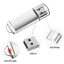 CW10029 High Speed USB Thumb Drive Clear Cap Zinc Alloy USB 2.0 Pen Jump Drive