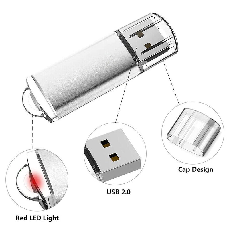 CW10029 High Speed USB Thumb Drive Clear Cap Zinc Alloy USB 2.0 Pen Jump Drive