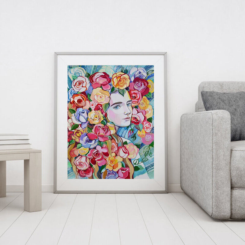 Flower Girl Oil Paint By Number Canvas Drawing DIY Picture Art Craft Home Decor