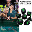 7pcs/Set Multi-Sided Digital Dices D4 D6 D8 D10 D12 D20 for TRPG (Green) Newly