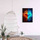 Handmade DIY Full Round Drill Diamond Painting 5D Ice Fire Heart Poster Kit