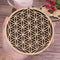 Wooden Wall Sign Slice Wood Base Flower Of Life Energy Mat Flower of Life Shape