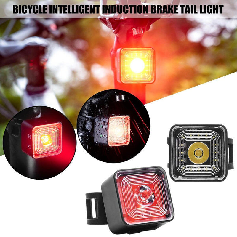 Smart Bicycle Tail Rear Light Auto Start Stop Brake IPX6 Waterproof Taillight`