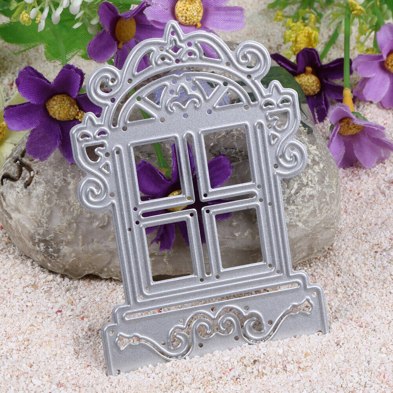 1pcs Stencil Retro Windows Carbon Steel Cut Dies Stencils for DIY Scrap