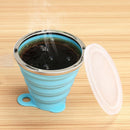 270mL Foldable Silicone Cup Outdoor Retractable Ultra-thin Water Mug (Blue)