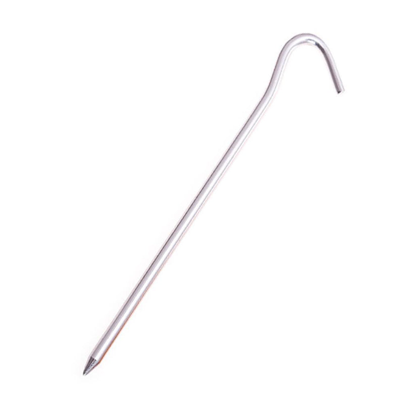 10pcs Aluminium Alloy Tent Pegs with Hooks Garden Stakes Ground Nail (Silve