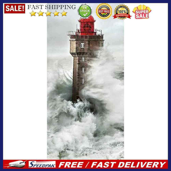 5D Diamond Painting Seaside Lighthouse Full Round Drill DIY Home Mosaic Pictu