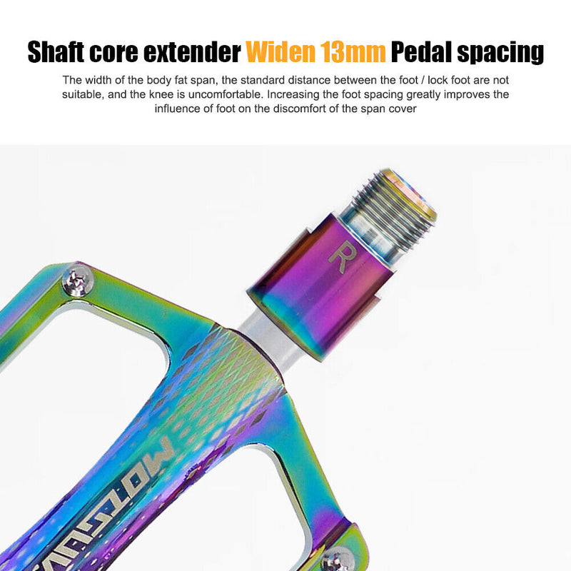 1 Pair MTB Bicycle Pedal Axle Extension Steel Pedal Bolt Spacer (Dazzling)