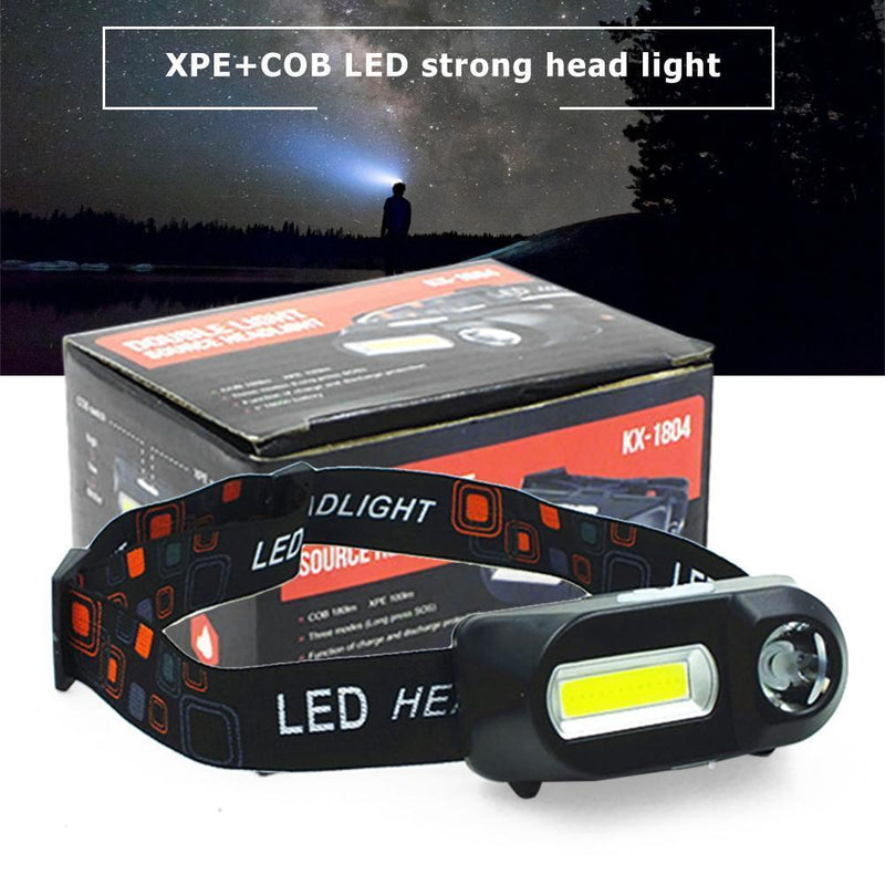 COB LED Headlight Headlamp Flashlight USB Rechargeable Torch Night Light