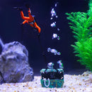 Fish Tank Treasure Chest Diver Live-Action Aerating Aquarium Decor (Red) Newly