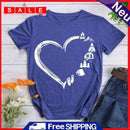 Fashion Camping Heart Short Sleeve T-Shirt (Blue XL) -02195