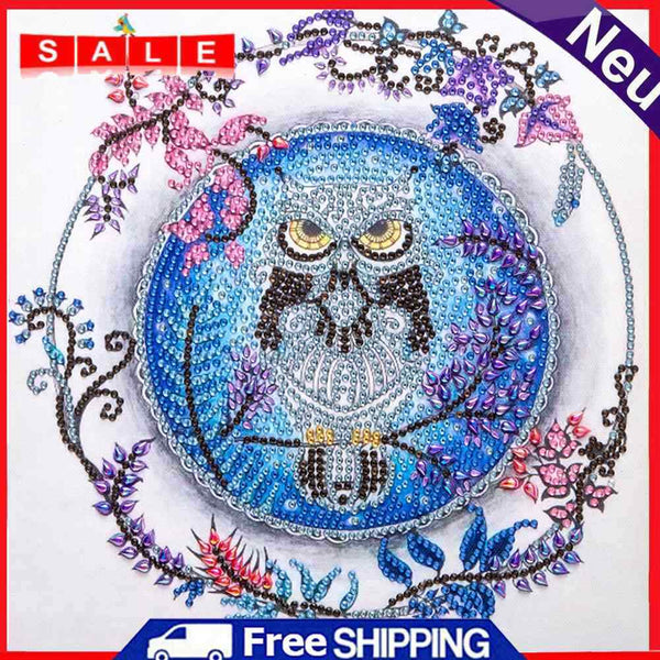 30x30cm 5D DIY Partial Special Shaped Drill Diamond Painting Owl for Ornament