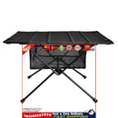 Outdoor Folding Table Net Pocket Coated Oxford Cloth Desk (Elegant Black) Newly