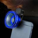 2 in 1 Lens Universal Clip 37mm Cell Phone Lens 0.45x 49UV HD Lens (Blue)