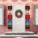 2pcs Oxford Christmas Door Banner Festival Decors Door Curtain Hanging Cloth