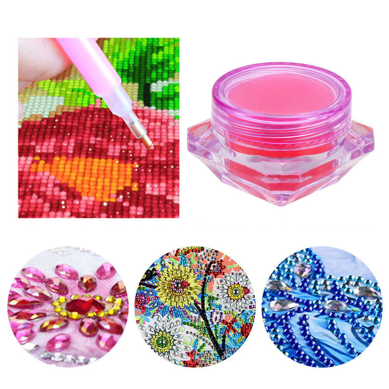 Diamond Painting Kit Glue Clay with Box Point Drill Beads Pen Mud (Purple)