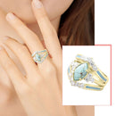 Creative Girls Mother's Day 3 Piece Set Jewelry Diamond Turquoise Ring