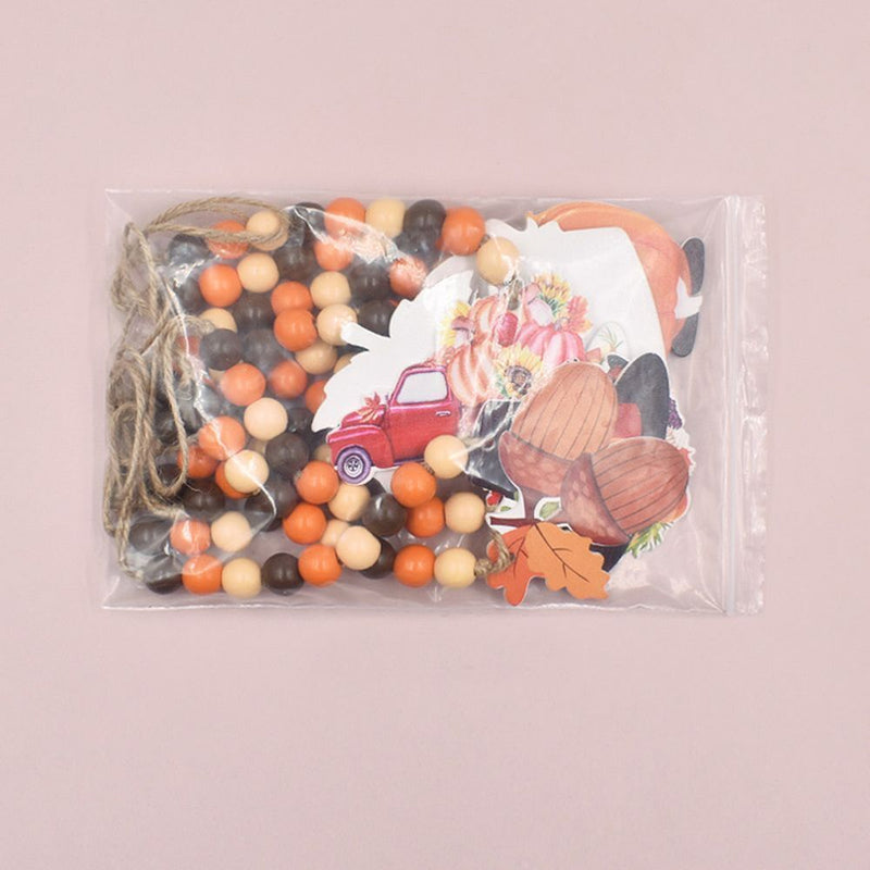 Deocr Crafts Tray Decoration Tassel Beads Garland Pendant Wooden Thanksgiving