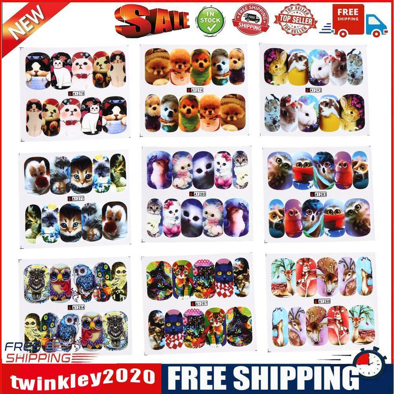 24 Sheets DIY Decals Nail Art Water Transfer Printing Stickers Mix Pattern