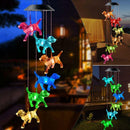 Solar Powered Dog Light Wind Chimes Lamp Color Changing Home Garden Yard Decor