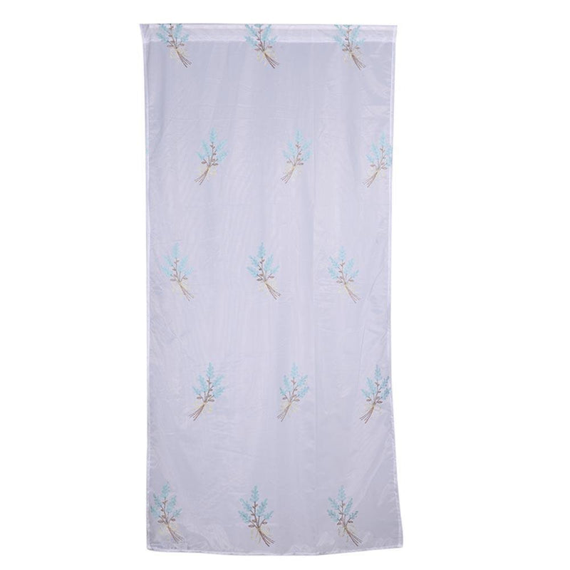 2m Screen Embroidery Sheer Voile Window Drape Curtain for Living Room(Blue)
