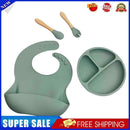 4x Silicone Food Plates Set Non Slip Baby Feeding Food Accessories (Olive G