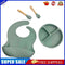 4x Silicone Food Plates Set Non Slip Baby Feeding Food Accessories (Olive G