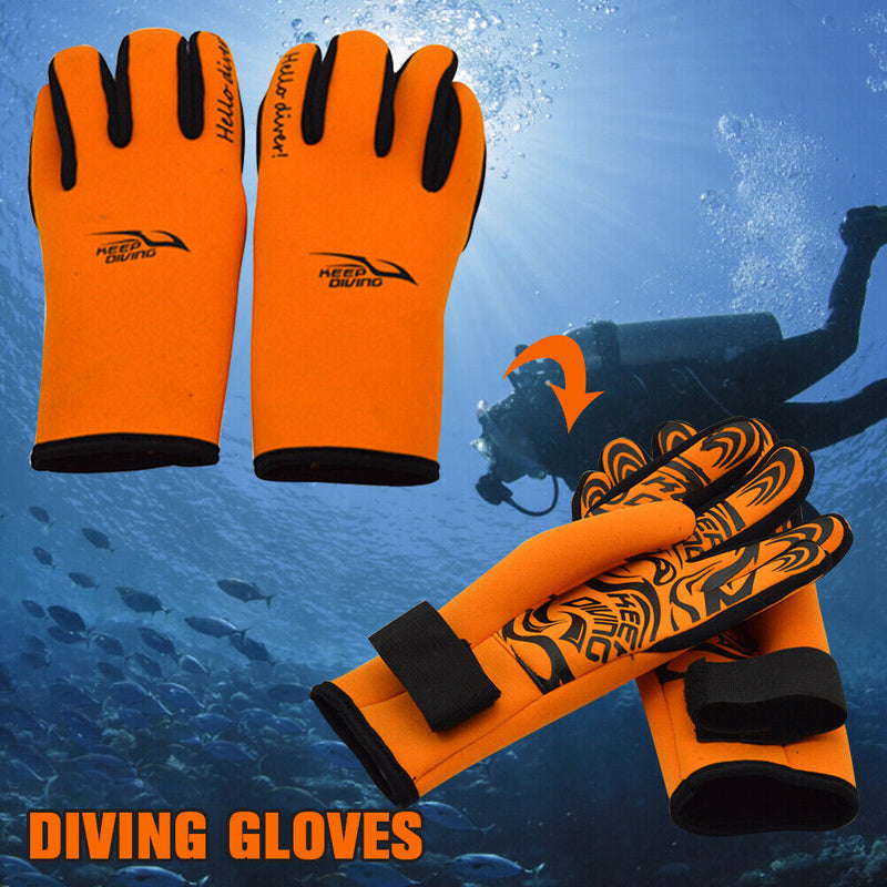 #A Neoprene Diving Gloves Scuba Snorkeling Wetsuit Winter Heat Preservation Glov