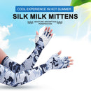 Cycling Ice Arm Sleeves Cover Ice Silk Summer Cooling Sports Half Finger Sleeves