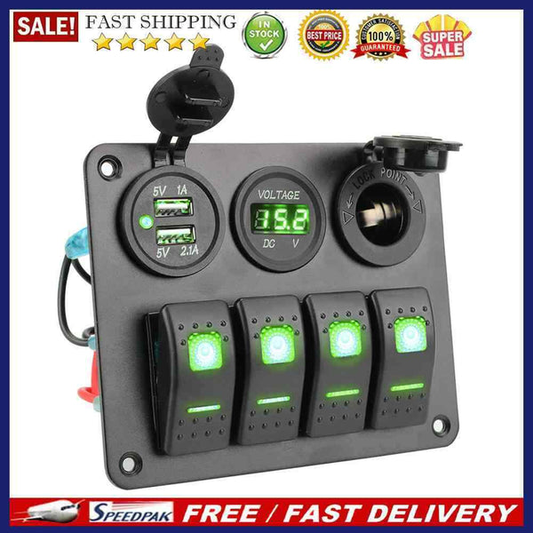Rocker Switch Panel Outlet Combination Switches Lighter Socket Circuit Breaker