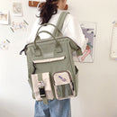 Preppy Style Women Travel Contrast Color Handbags Knapsack Teenage Girl Rucksack