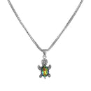 Animal Jewelry Set Rhinestone Pendant Necklace Earrings Set Tortoise Necklace