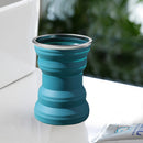 Collapsible Silicone Water Bottle Telescopic Outdoor Drinking Cup (Blue) Newly