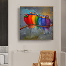 DIY Printed Colorful Bird Cross Stitch Full Embroidery Canvas Home Wall Dec