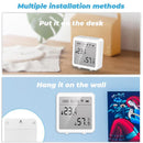 WIFI Temperature Humidity Sensor Indoor Hygrometer with LCD Display (White)