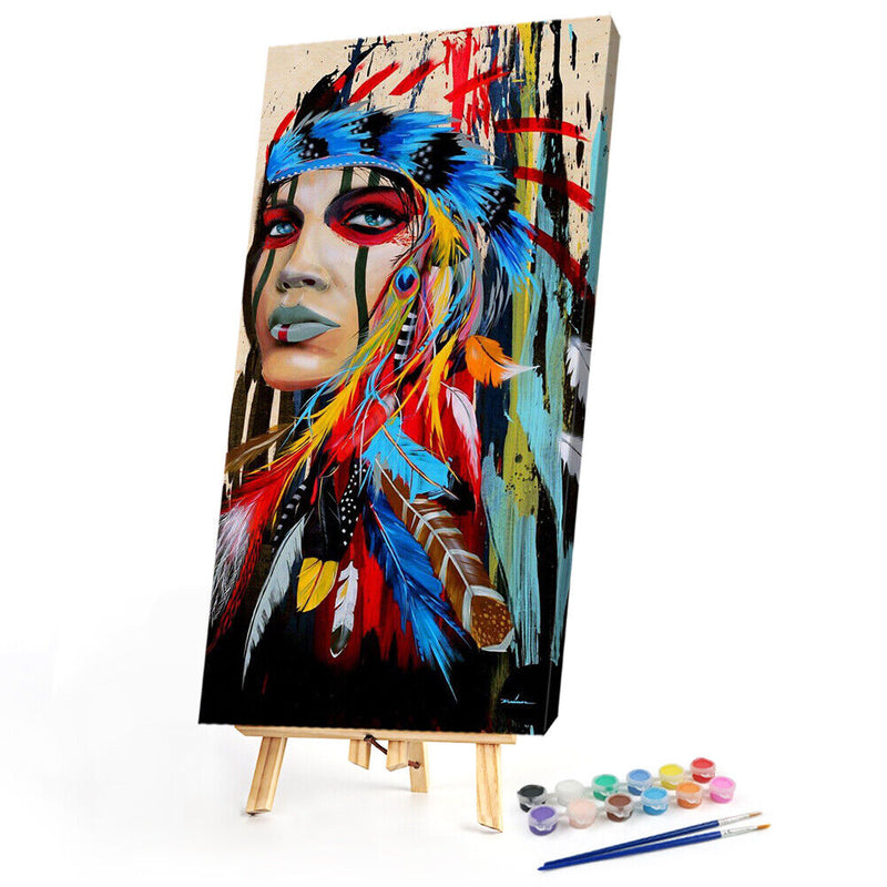 Indigenous Girl Oil Paint By Numbers Kits Canvas Picture DIY Home Decoration
