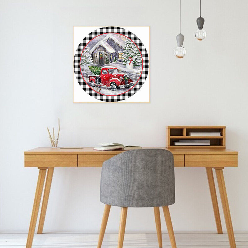 Christmas Truck Oil Painting By Numbers DIY Frameless Art Picture On Canvas
