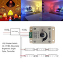 LED Dimmer Switch 12-24V 8A Adjustable Brightness Single Color Controller